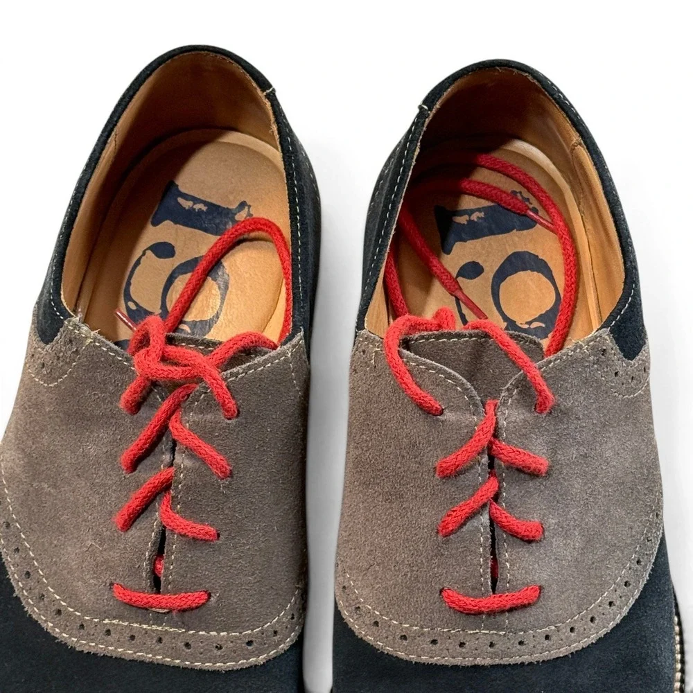 1901 Saddle Up Navy Grey Suede Oxford Shoes M23109 Mens 9.5 M